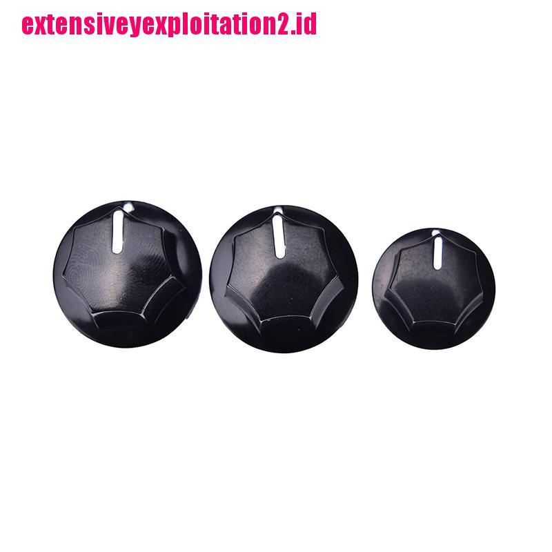 &lt; E2id &amp; &gt; 3Pcs Knob Kontrol volume Bahan Plastik Warna Hitam Gaya Vintage Untuk bass jazz