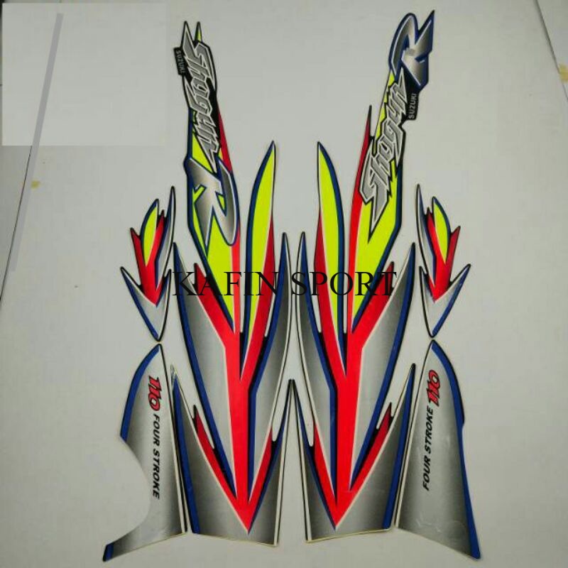 striping shogun 110r 2003sticker lis bodi motor suzuki shogun new 110r 2003 list oren stabilo brkual