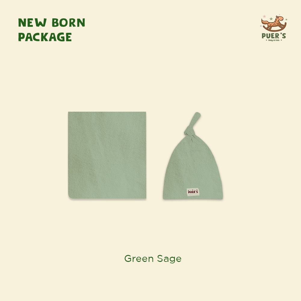 NEWBORN PACKAGE (SWADDLE SET) GREEN SAGE POLOS