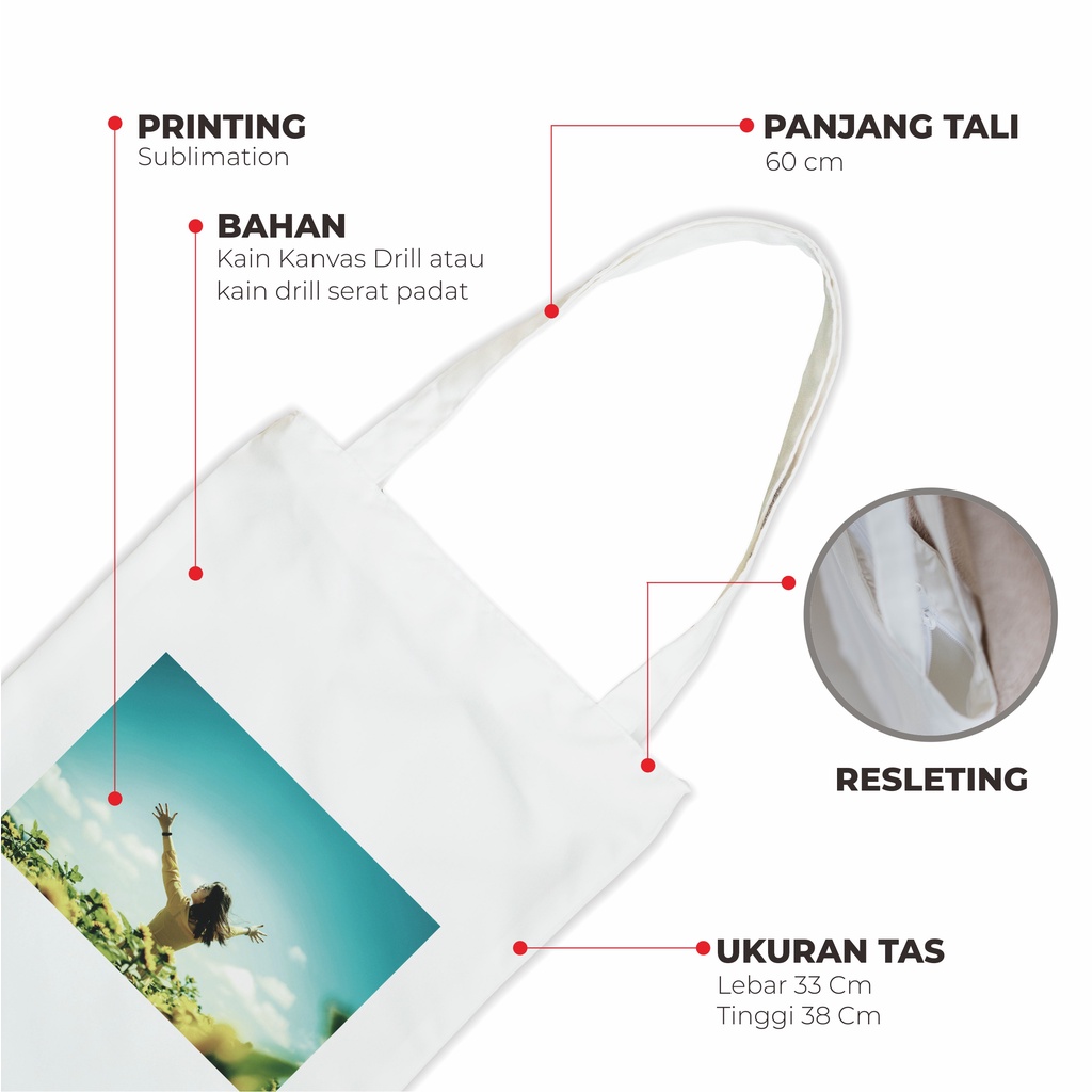 Sevine Tote Bag Tas Retro Totebag Resleting Vintage Custom Wanita Kode - AES