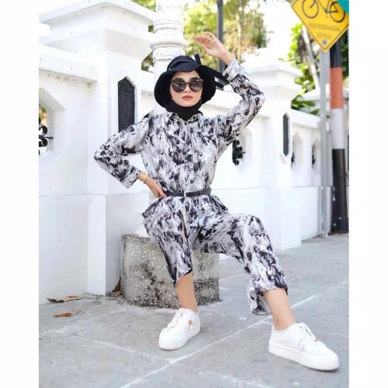 VS - NADINE Longsleeve Set - Baju Tidur TIE DYE Set / Daily Set / Piyama Set