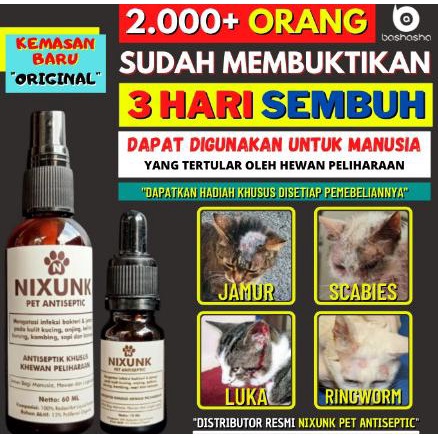 ready Nixunk Spray Obat Jamur Kucing Scabies Demodex Impetigo Jamur