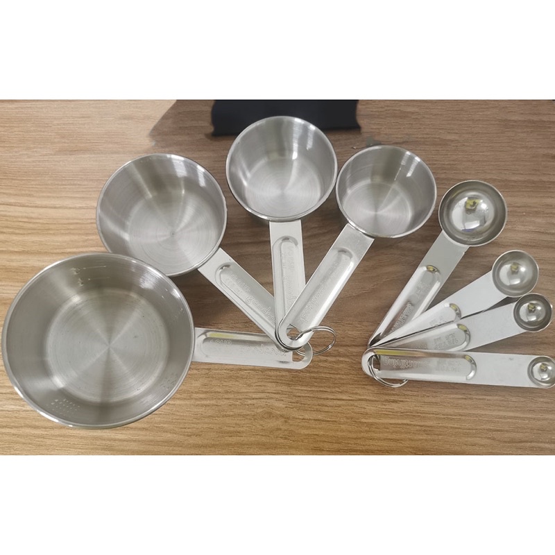 Sendok Takar Ukur Cup Stainless Steel Measuring Spoon 8 PCS - Silver