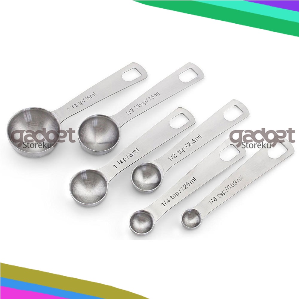 Sendok Takar Ukur Stainless Steel 6 PCS