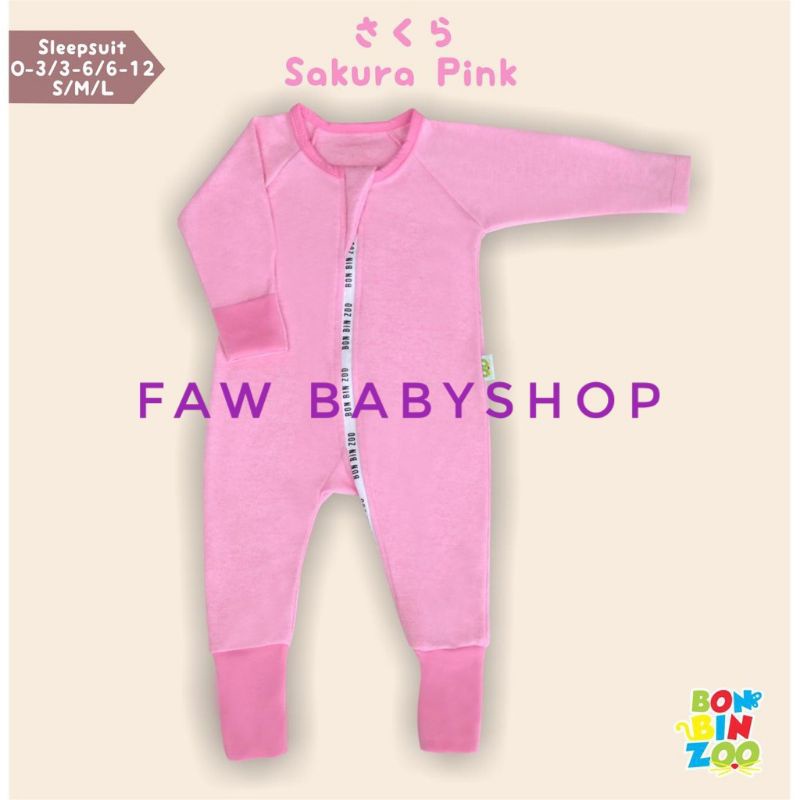 Sleepsuit Bayi/Baby Zipper BonBinZoo Motif Granit Bon bin zoo