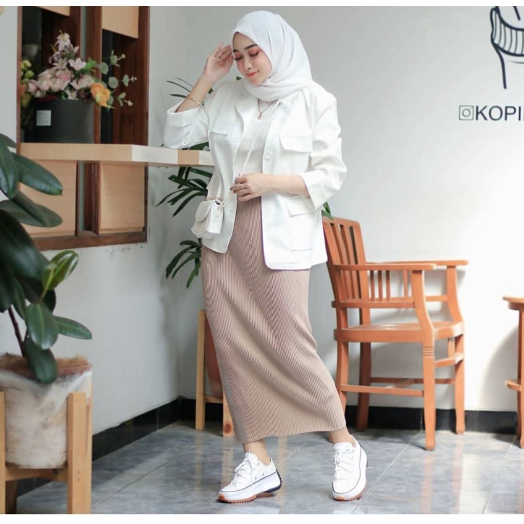 ROK SPAN PANJANG WANITA KNITT PREMIUM/ROK SPAN RAJUT HIGH QUALITY