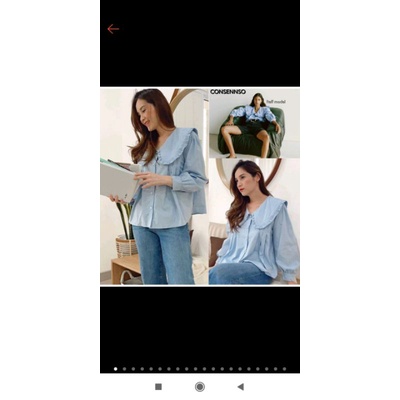 Consennso ruffle poplin shirt