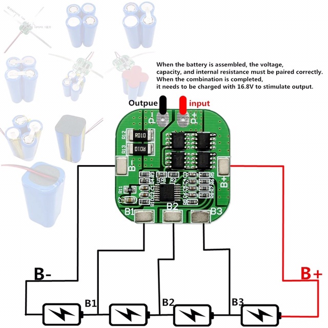 Unik BMS 4S 20A 14.8V 16.8BMS V Li-ion Battery18650 BMS Lithium Limited