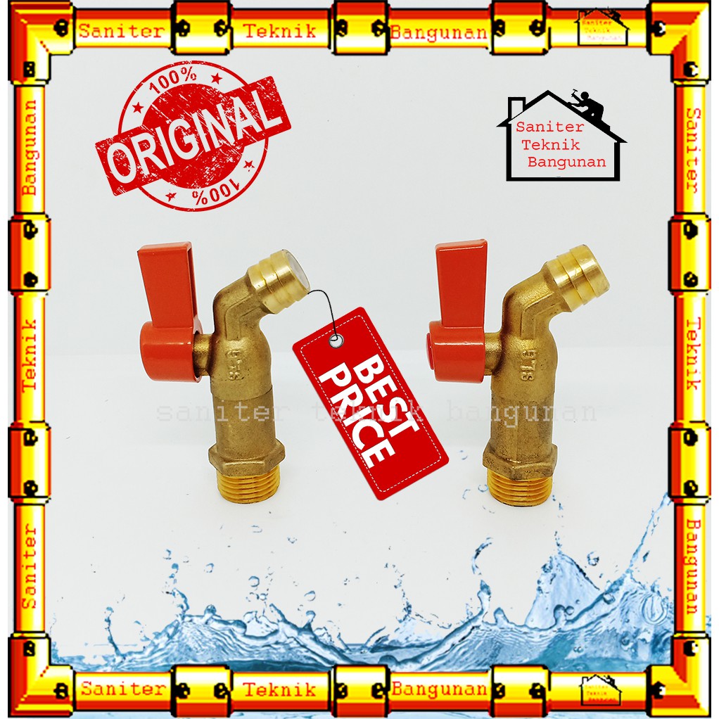 KRAN-KERAN-KRAN AIR-KERAN AIR SOLIGEN GAGANG PENDEK KUNINGAN E-04 1/2&quot; INCH