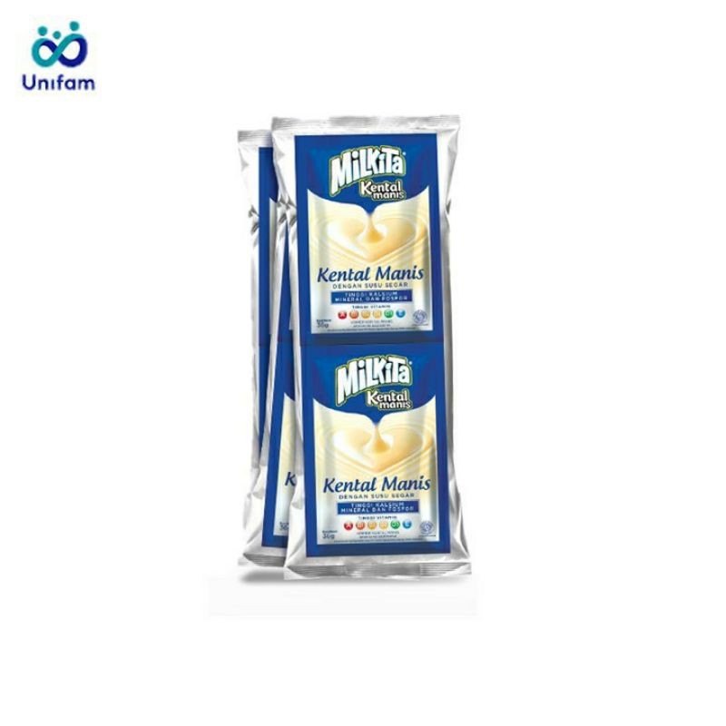 MILKITA Susu Kental Manis 6's x 36 gram - Susu Milkita Sachet Renceng