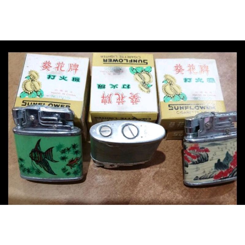 Korek api jadul pake buangeet SUN FLOWER 1105 Lighter vintage