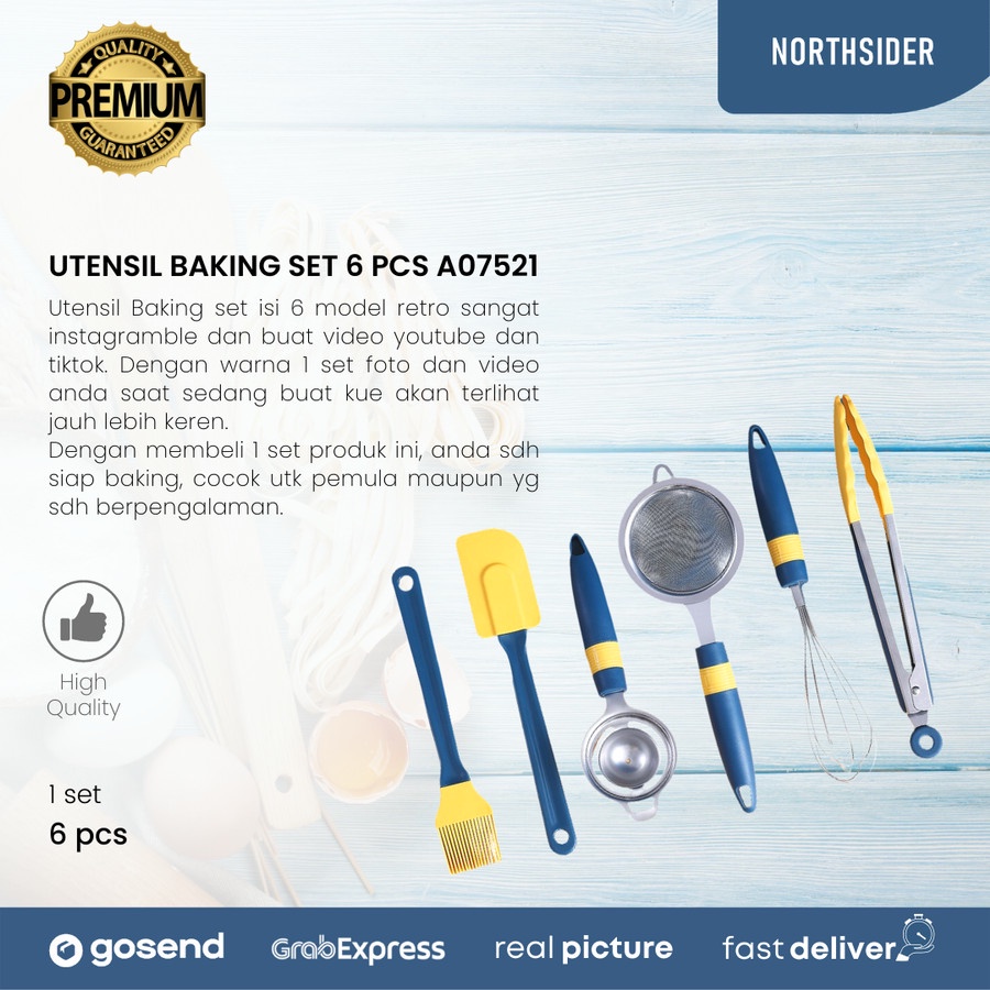 UTENSIL BAKING SET 6 PCS | SPATULA SILIKON PREMIUM ALAT MASAK - A07521