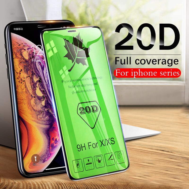 (20D) Pelindung Layar Tempered Glass 9h Untuk Iphone Se2 X Xs Max Xr 8 6 6s 7 Plus 11 Pro