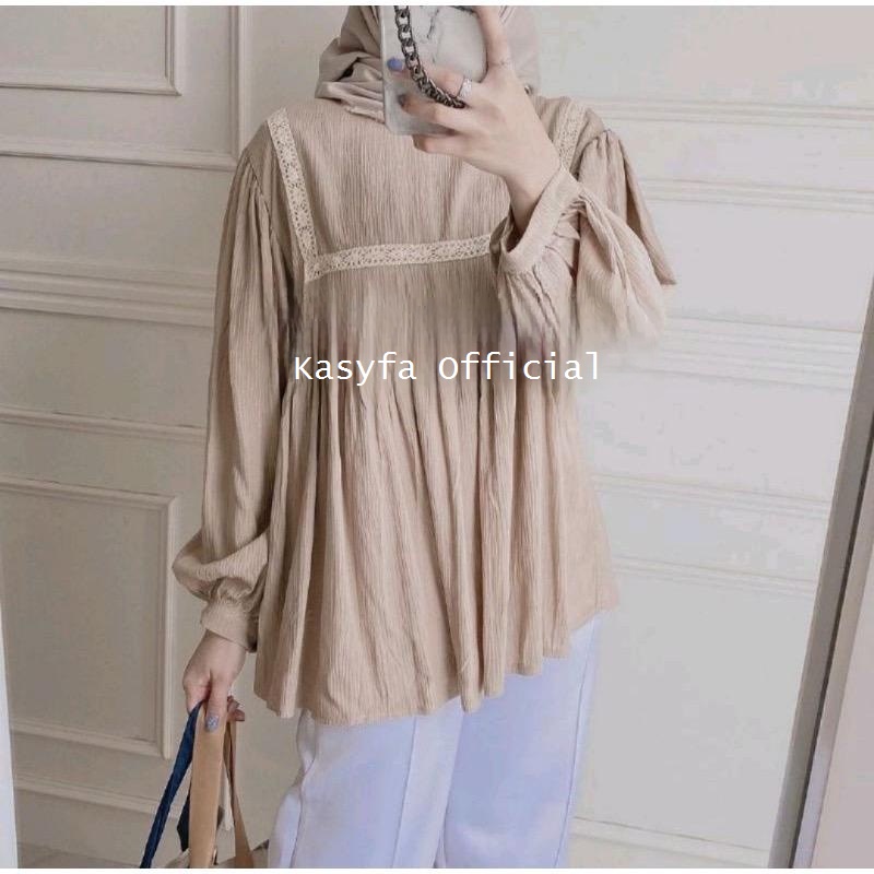 LUSIA BLOUSE CRINCLE KOMBI RENDA