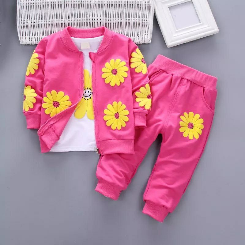 SETELAN ANAK BAJU ANAK SUN FLOWER 3 IN 1 STELAN ANAK BAJU ANAK PEREMPUAN SETELAN ANAK PEREMPUAN