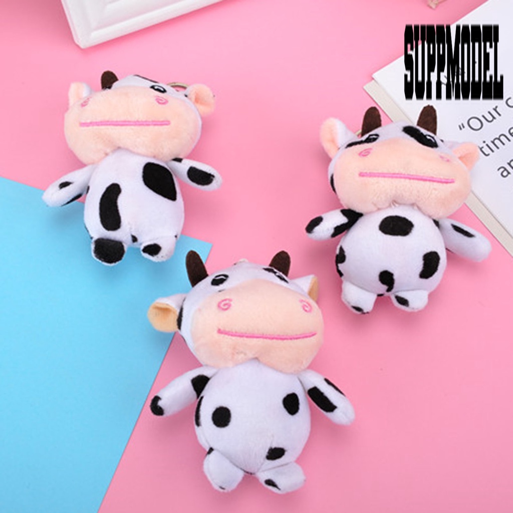 &lt; Suppmodel Gantungan Kunci Boneka Stuffed Plush Sapi Lucu