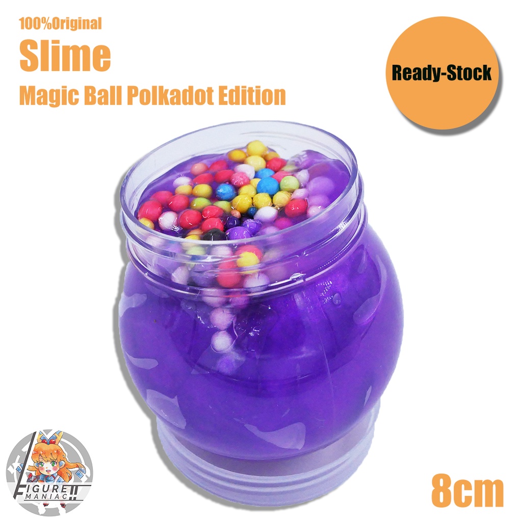 Mainan Anak - Slime Glitter Polkadot Magic Ball Edition Premium Import 8 cm