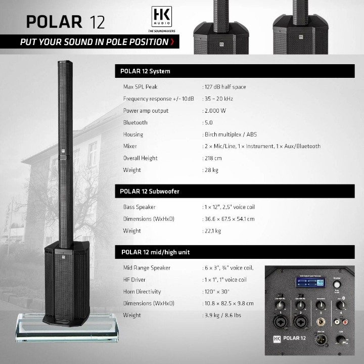 Speaker Aktif HK Audio Polar 12 / Polar12 2000 Watt Original Satuan