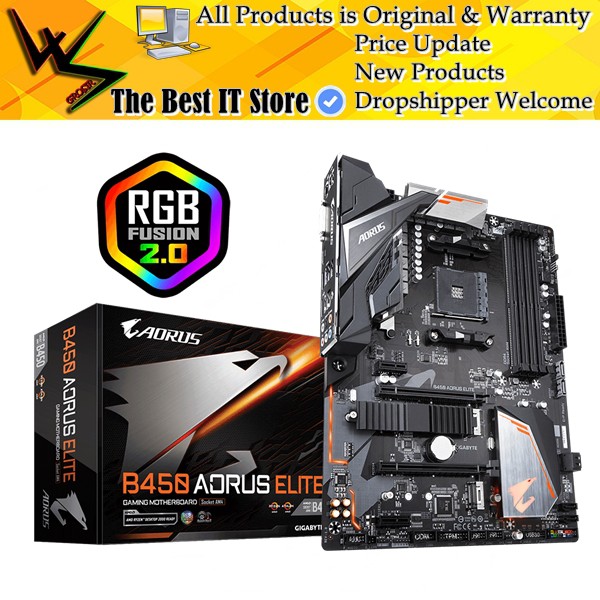 Jual AMD Motherboard B450 Aorus Elite Socket AM4 DDR4 Ryzen | Shopee ...