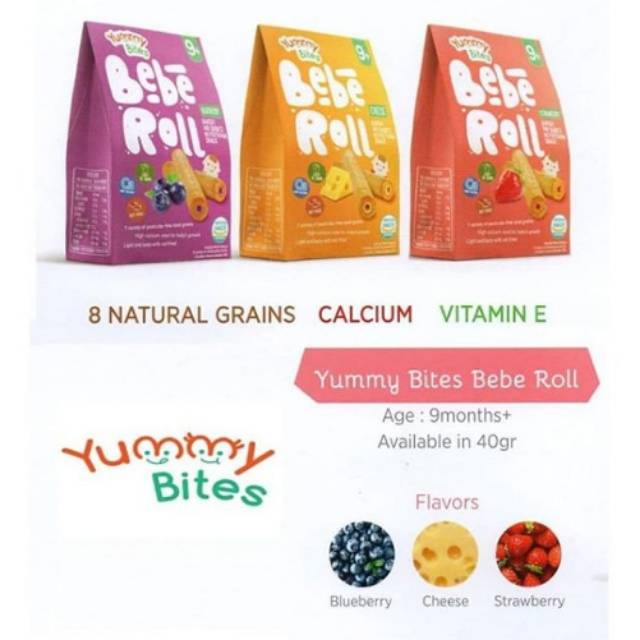 Snack MPASI Bayi Yummy Bites Bebe Roll Beberoll