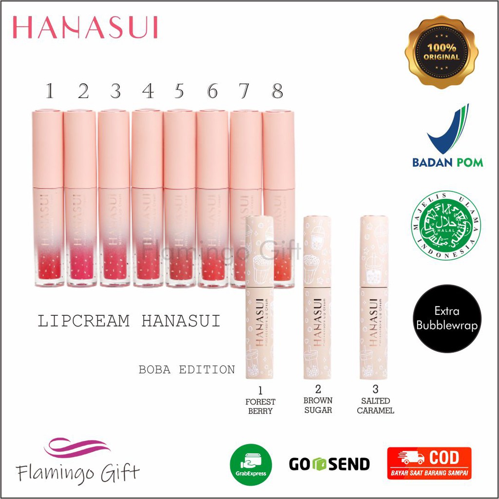 Hanasui Mattedorable Lip Cream | Matte Dorable LipCream Lipstick Cair Mate Hanasui | BOBA EDITION