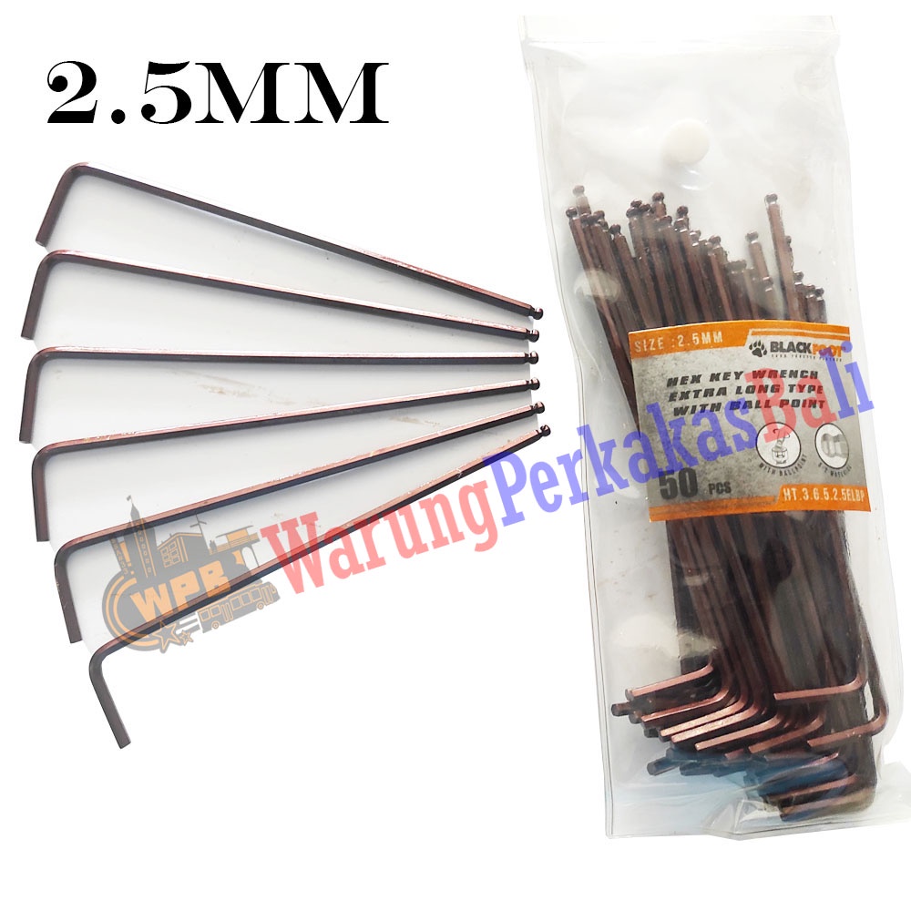 Blackfoot Kunci L Satuan BallPoint Extra Long 2,5MM Blackfoot Kunci L Satuan