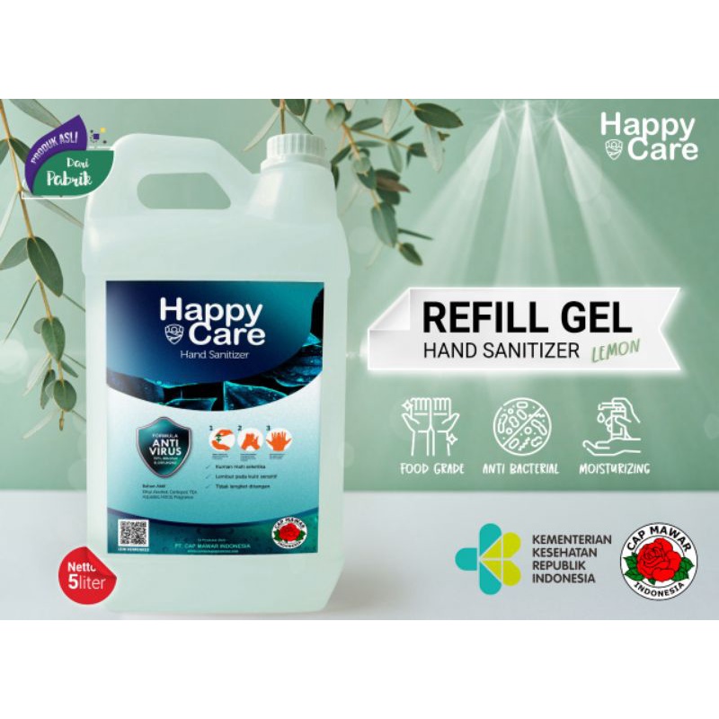 Happy Care Handsanitizer 5 liter / Handsanitizer cair hand sanitizer gel / Hand sanitizer kemenkes