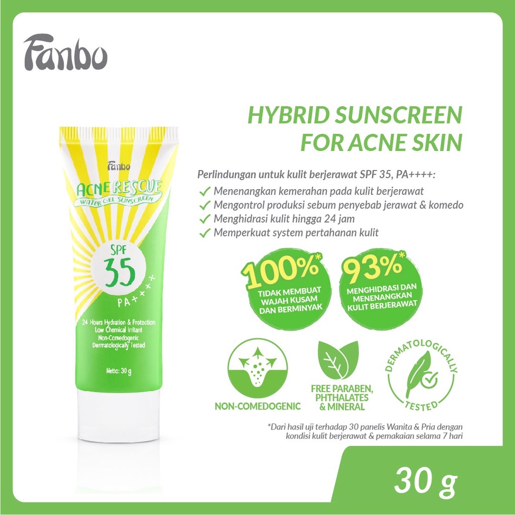 ★ BB ★ Fanbo Acne Rescue Water Gel Sunscreen SPF 35 PA++++ 30gr