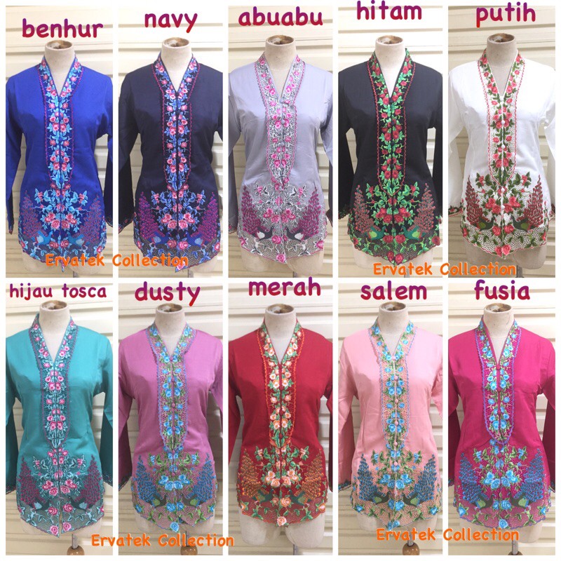 Kebaya Encim Bordir Panjang KE08 Balotelli Tebal | Kebaya Kartini Wanita NAYLA KEBAYA-1