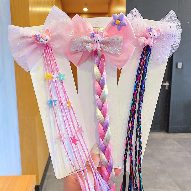 Jepit Rambut Unicorn Model Rambut Palsu Wig Anak Perempuan Motif Baru