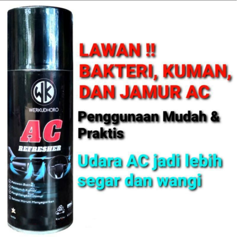 Pembersih ac mobil / penghilang bau apek / ac refresher mobil ukuran 400ml