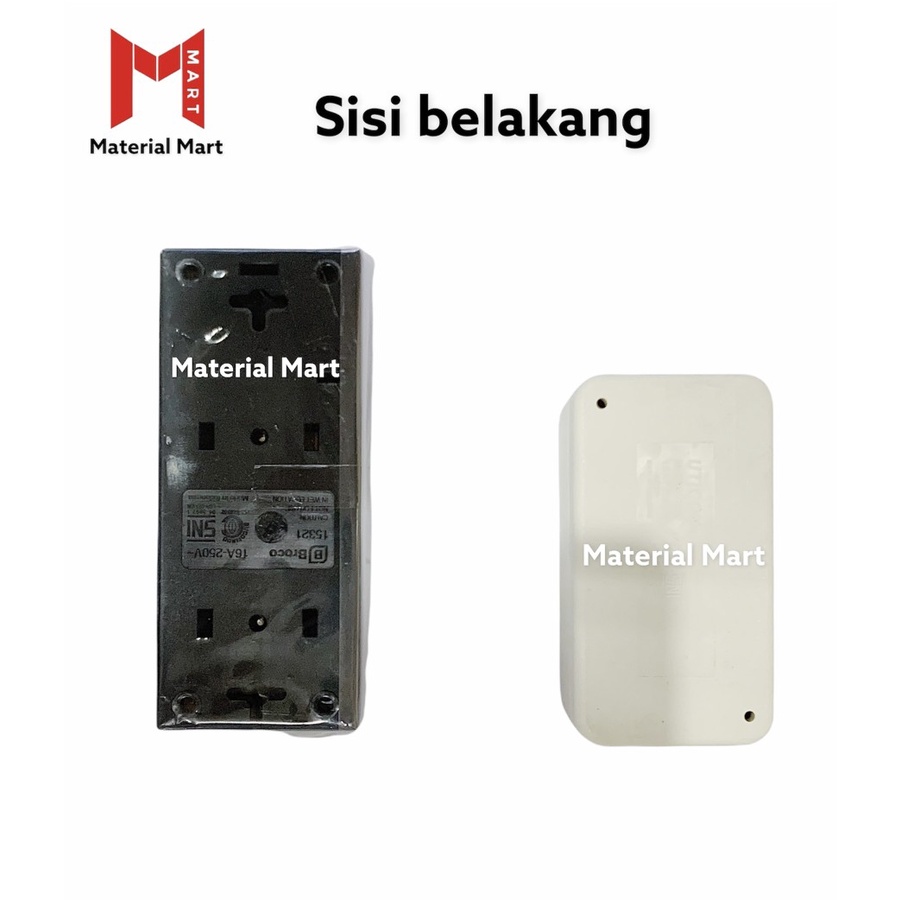 Stop Kontak Uticon 2 Lubang ST-128 | Stop Kontak Broco 2 Lubang 15321 | Material Mart