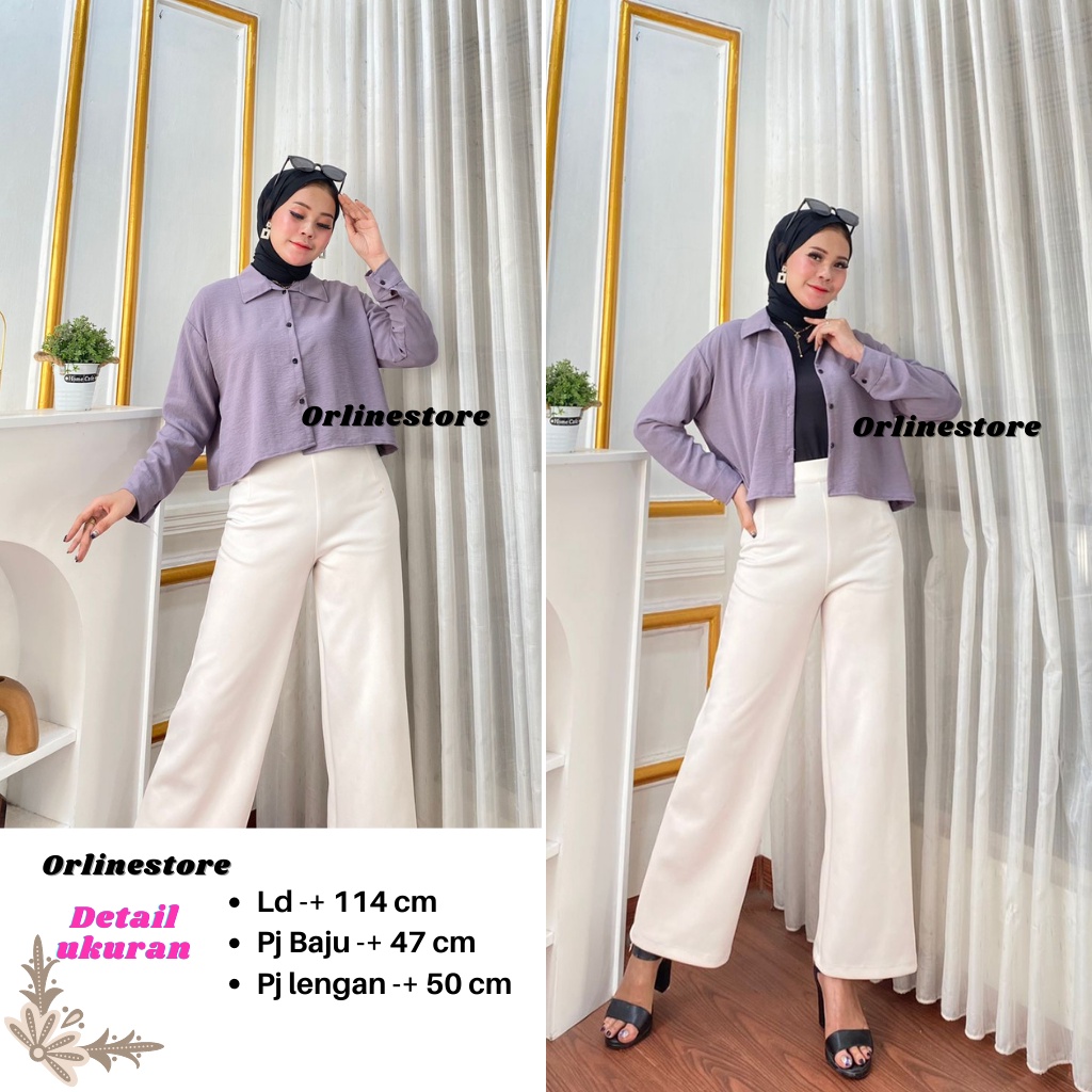 Kemeja Crop Crinkle Airflow / Hanin Crop / Premium Keisya Crop