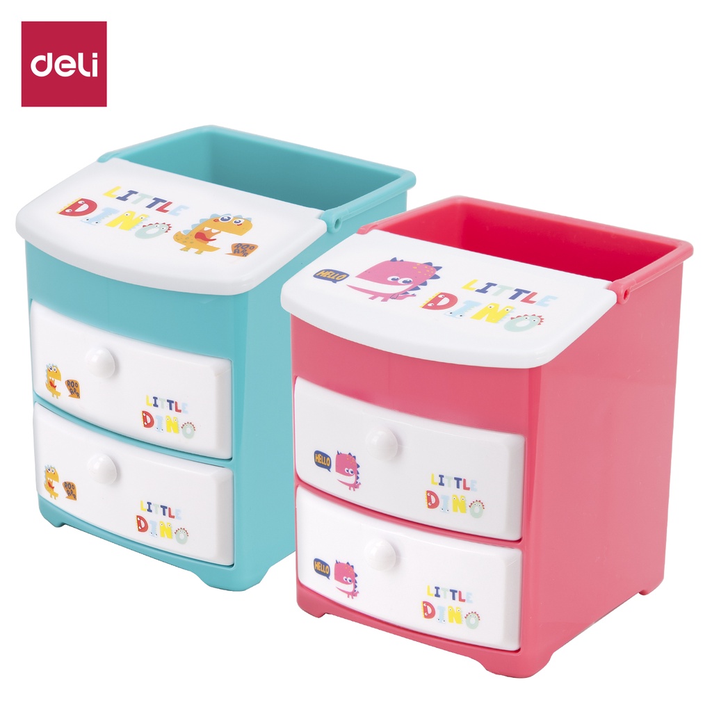 HAPPY TIME DELI TEMPAT ALAT TULIS 4 SEKAT LITTLE DINO TEMPAT PULPEN DESK ORGANIZER LUCU KANTOR SEKOLAH ANAK KULIAH E9136