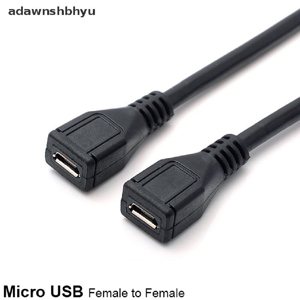 Adawnshbhyu Micro USB Female To Female Extension Extender Data Sync Charging Kabel Adapter