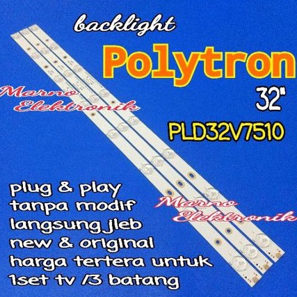 LAMPU BL BACKLIGHT TV LED POLYTRON PLD 32V7510 PLD32V7510 NEW 8K 3V