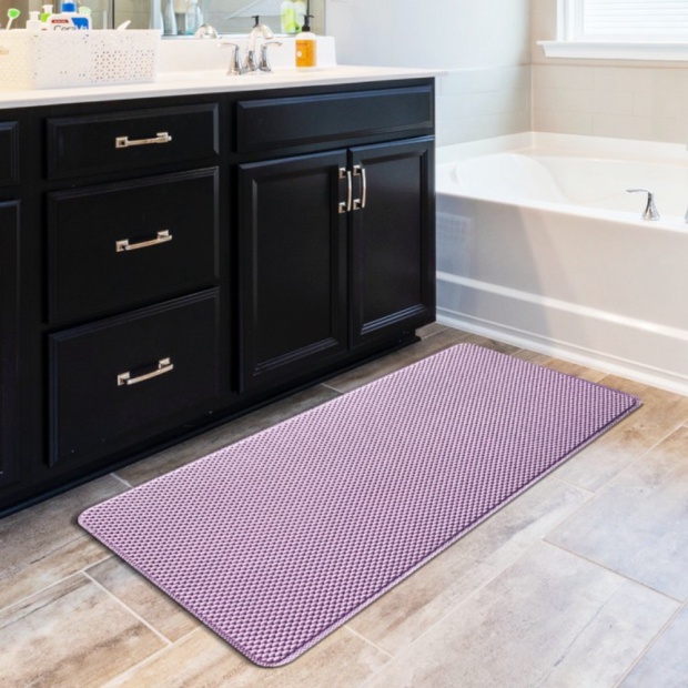 Jual Keset Kaki Kamar Mandi Keset Pintu Premium Salvia Anti Slip 45x90 cm - Ungu Muda Berkualitas