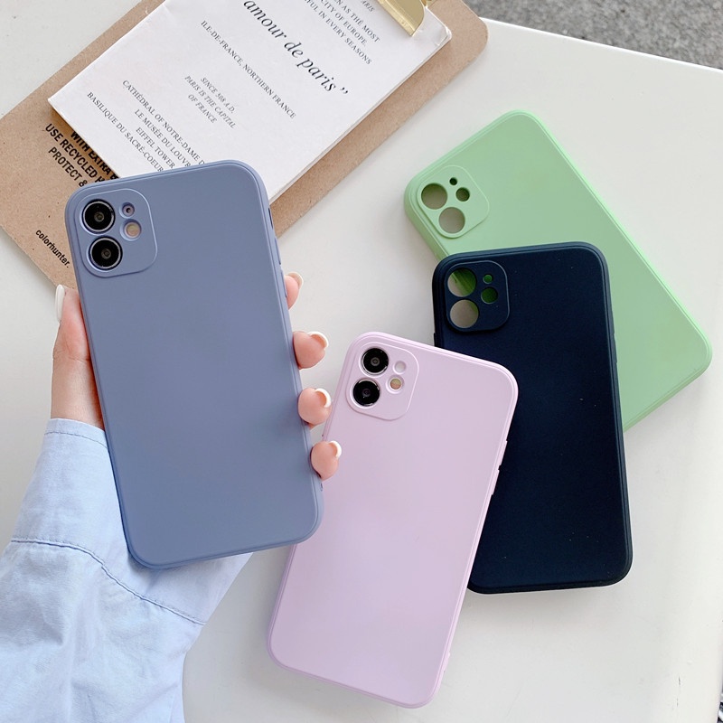 Softcase Case Casing Doff Macaron Iphone 6 6+ 6s 6s+ 7 7+ 8 8+ X Xs Xr 11 Pro Max 12 Square Edge