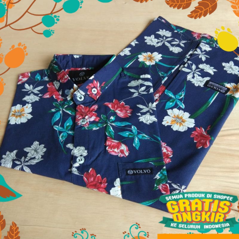 bts kotak kpop korea style pink / Kemeja Pria Lengan Pendek Motif Abstrak Bunga Batik Kasual Kantora