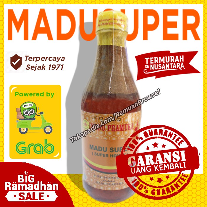 

Madu Pramuka Alami Super 350ml (Madu + Pollen + Royal Jelly) - MMD993