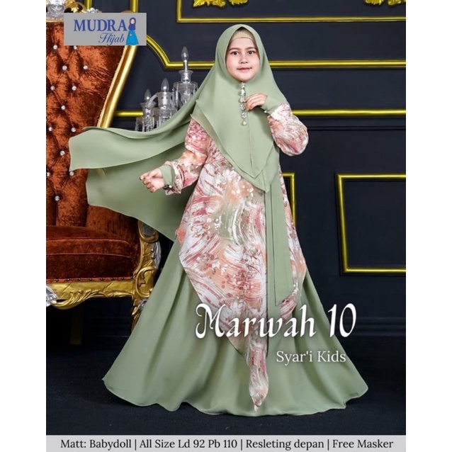 MARWAH 10 SYARI KIDS GAMIS ANAK SYARI BY MUDRA HIJAB