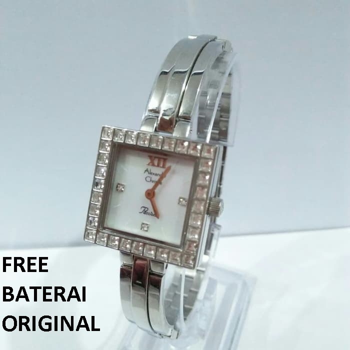 JAM TANGAN WANITA ALEXANDRE CHRISTIE AC 2436 SILVER WHITE ORIGINAL GARANSI RESMI 1 TAHUN