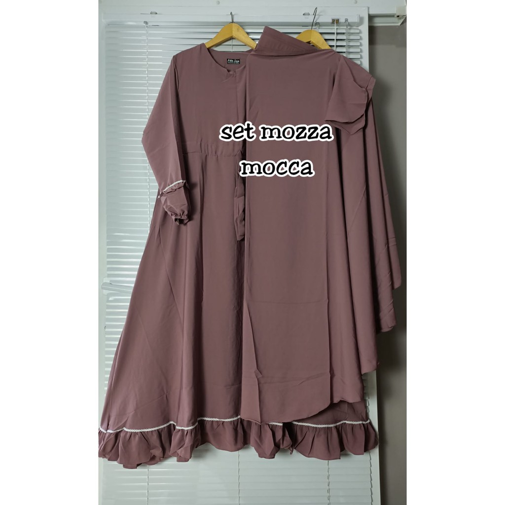 (COD) TERLARIS..!! GAMIS SET SYARI NABILAH/GAMIS WOLFIS SYARI SET HIJAB DAN CADAR-Mocca