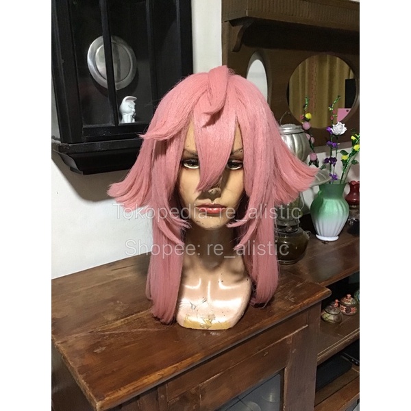 Yanfei wig Genshin impact wig cosplay smoke pink halloween