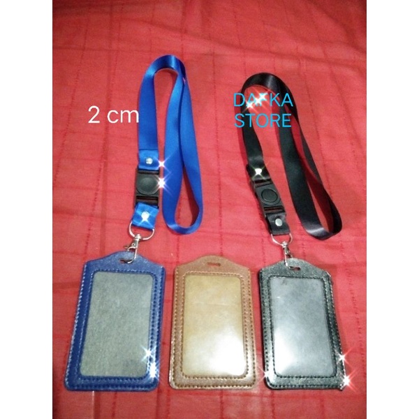 

Tali ID Card Stoper 2 cm dan ID Card kulit 85×54mm