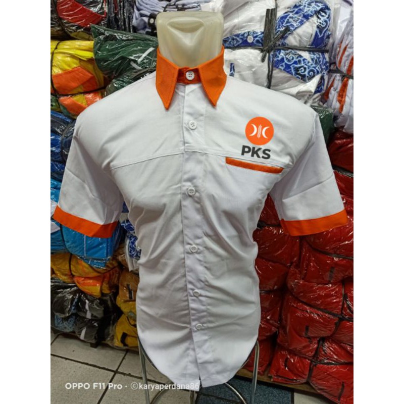 kemeja pks krah orange