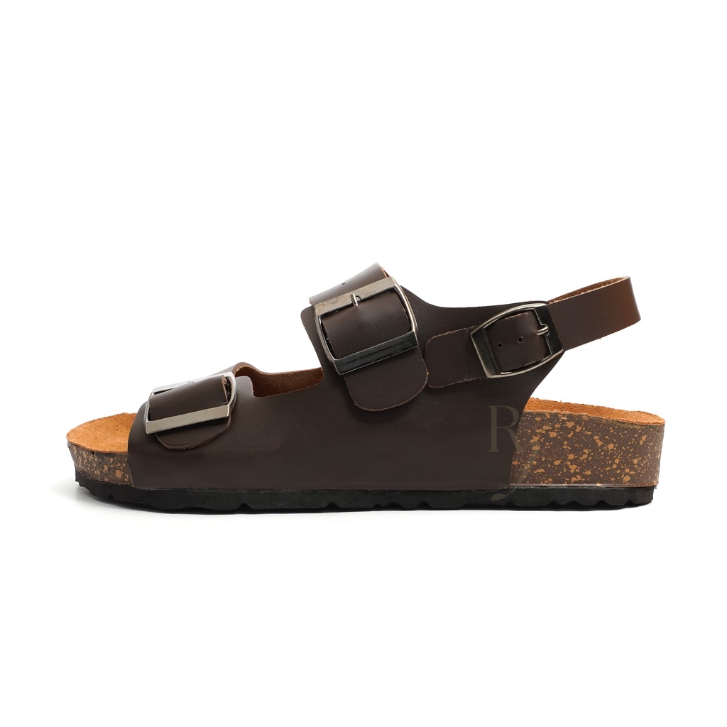 JEDDI [LT 502] Sandal Pria Wanita Selop Puyuh Sandal Kasual Kulit Sandal Selop Gesper Ban 2 Sendal Birken