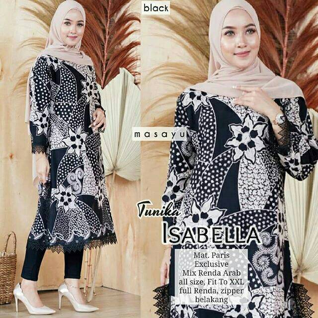 Tunik Batik Renda/Tunik Batik Muslimah/Tunik Batik Wanita Kantoran