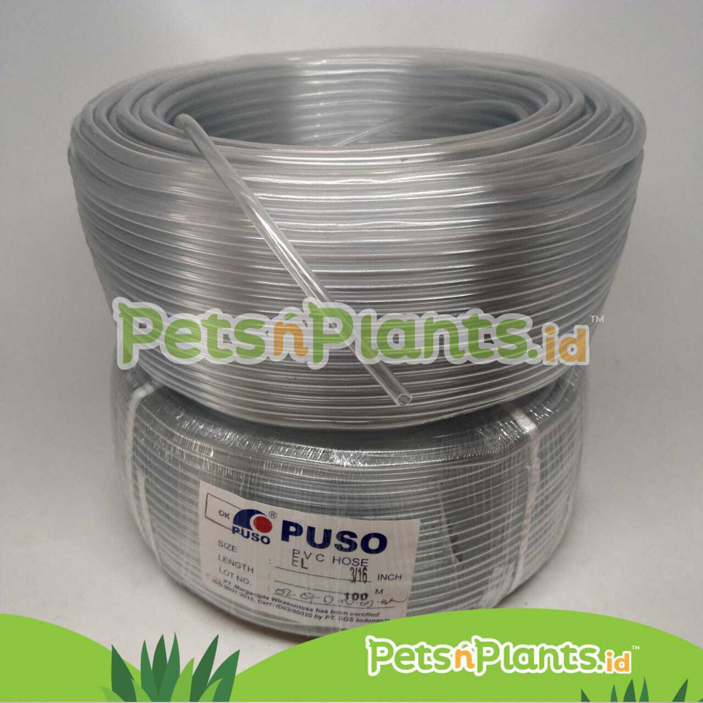 100 METER (1 ROLL) Selang Air Hidroponik Aerator Akuarium PVC Transparan Bening 3/16 PUSO