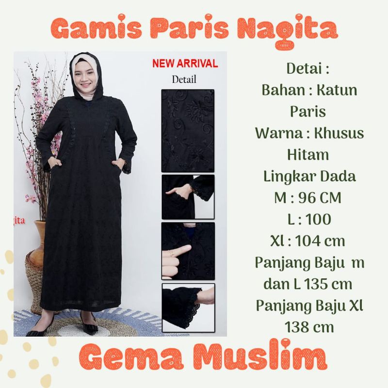 Gamis Hodie Nagita Khusus Hitam